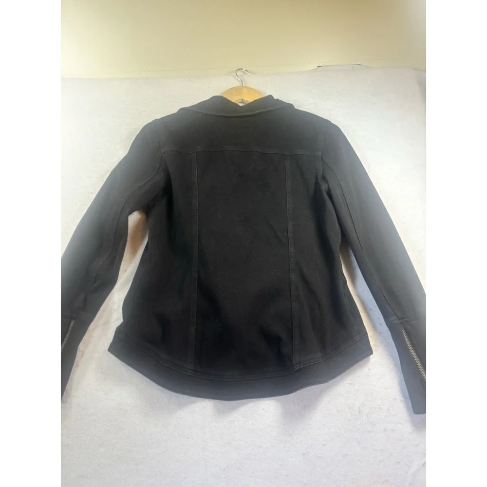 Liverpool Jeans Women's‎ Small Black Asymmetrical Moto Jacket Denim Biker